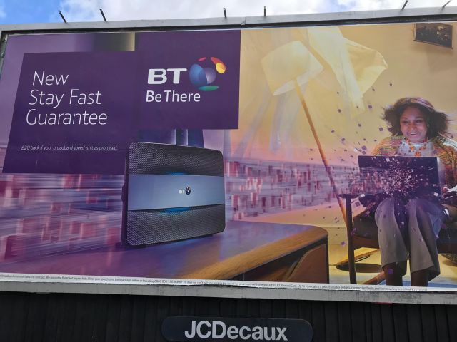 BT's Stay fast Guarantee Billboard